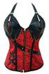 Sexy Red 14 Steel Bone Steampunk Leather Corset with Thong